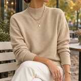 Melisande-Eve Mock Neck Sweater - Apricot