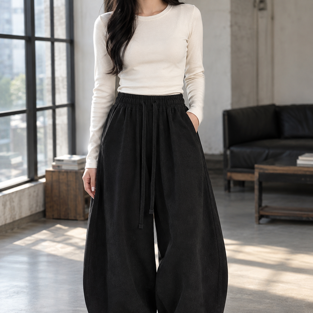 Bianca-Jade Balloon Cardigan - Black -european