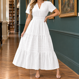 Sabina-Skye Tiered Midi Dress - White