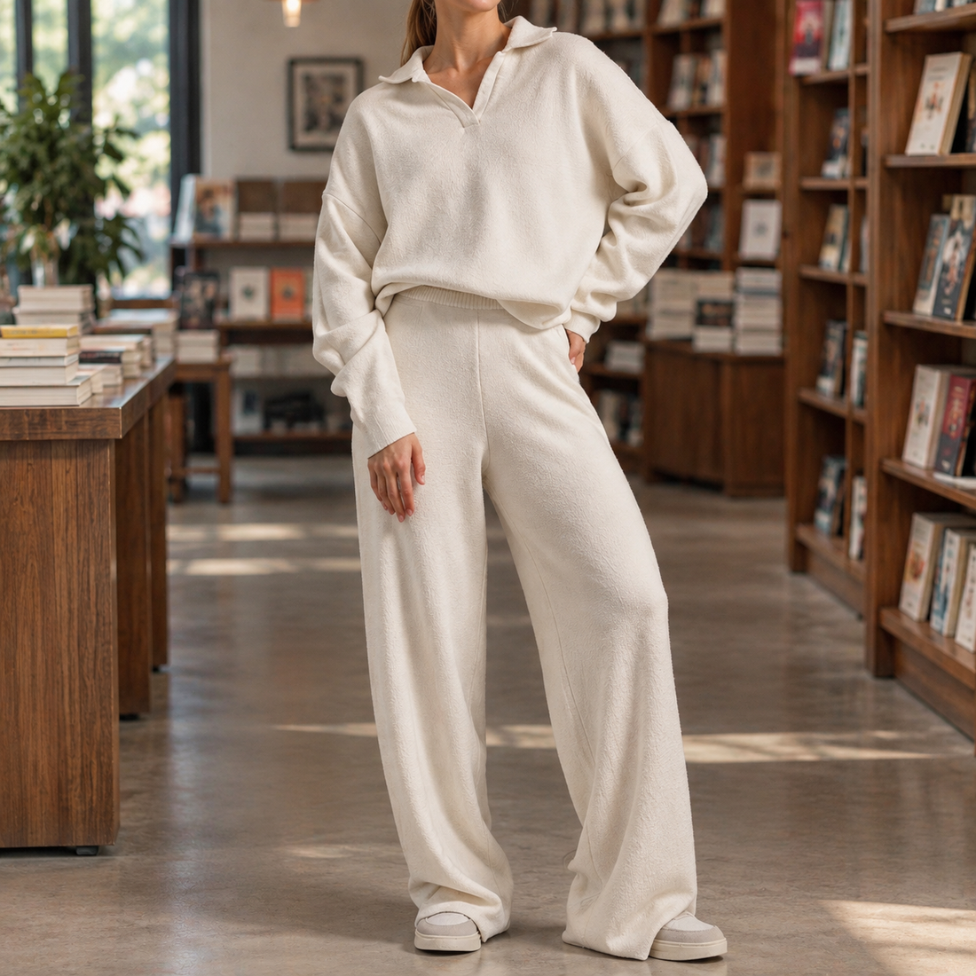 Genevieve-Faye Relaxed Set - Off White