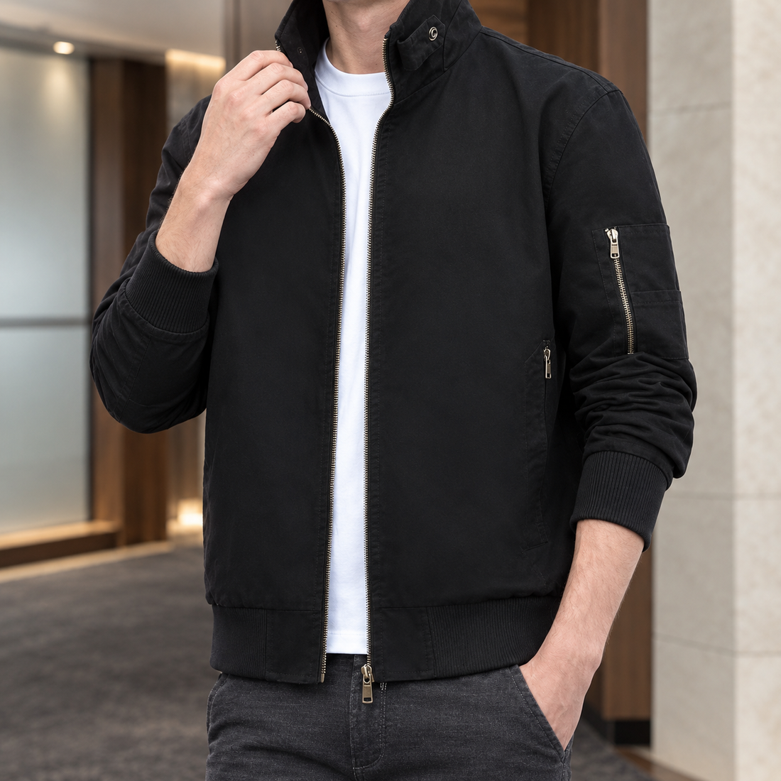 Conrad Zip Jacket - Black