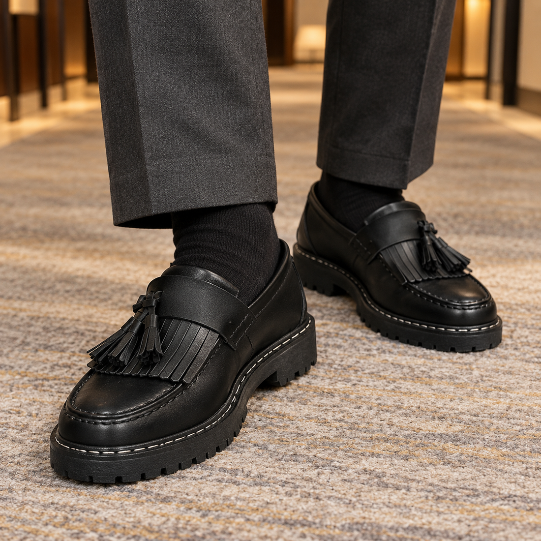 Rizzi Tassel Loafers - Black