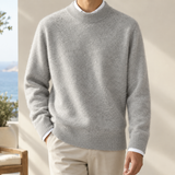 Blake Mock Neck Sweater - Light Gray