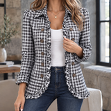 Sharon-Marie Ruffle Overshirt - Black Gingham