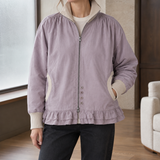 Rosemary-Claire Ruffle Zip Jacket - Mist Purple