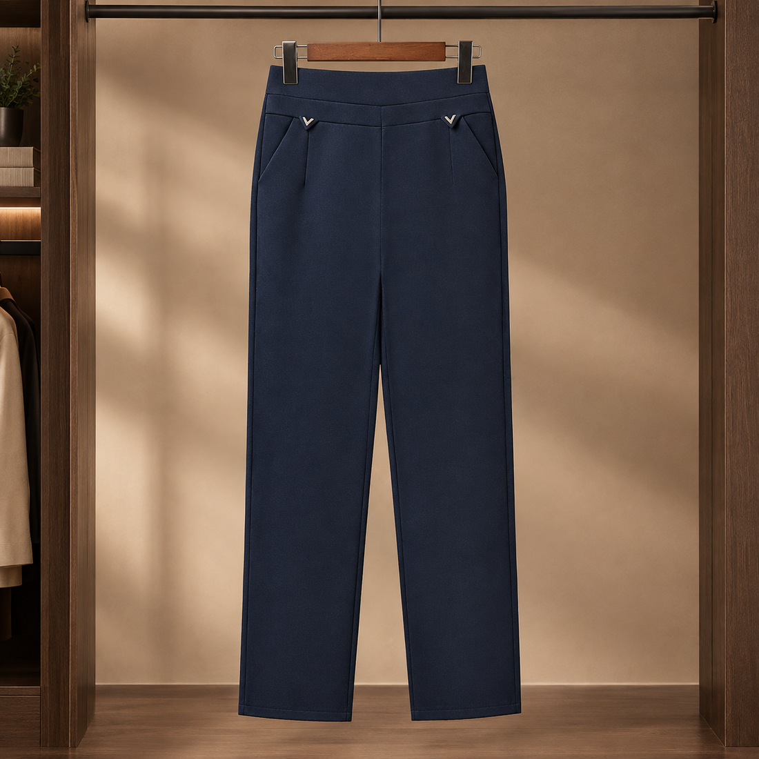 Esther-Hope Straight Leg Pants - Navy Blue
