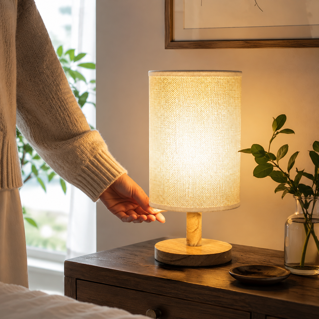 Frostwood Bamboo Lamp - Styled Room Scene