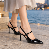 Marinelli Slingback Heels - Black 2