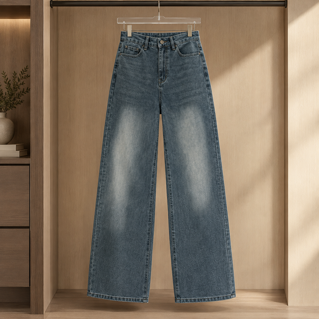 Perla-Rae Wide Leg Jeans - Dark Blue