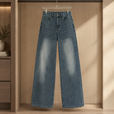 Perla-Rae Wide Leg Jeans - Dark Blue