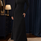 Cerys-Marie Ribbed Maxi Dress - Black