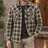 Oliver Plaid Overshirt - Khaki