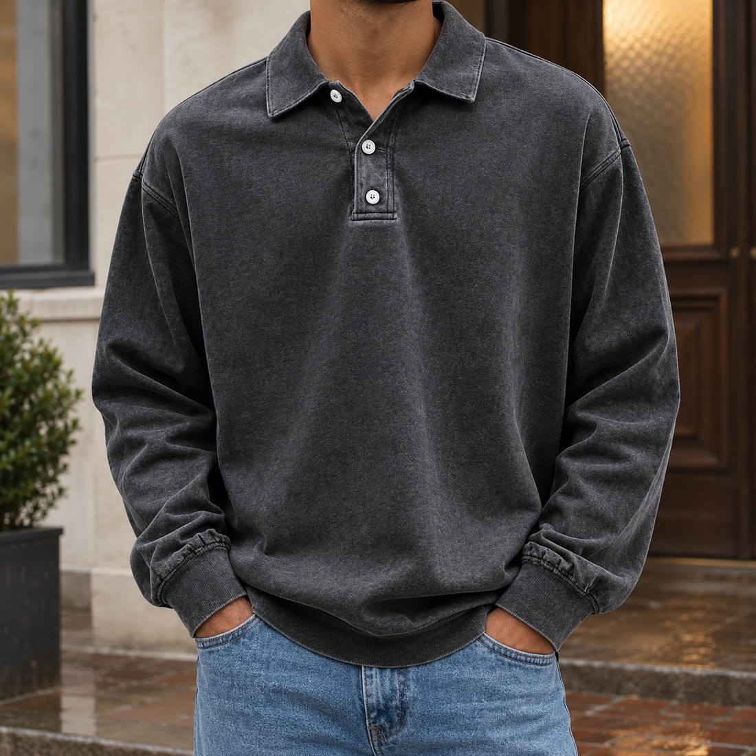 Oliver Relaxed Polo - Black