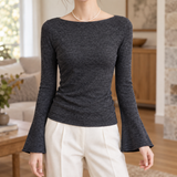 Annalise-Jane Boatneck Top - Gray
