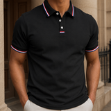 Matthias Striped Polo - Black