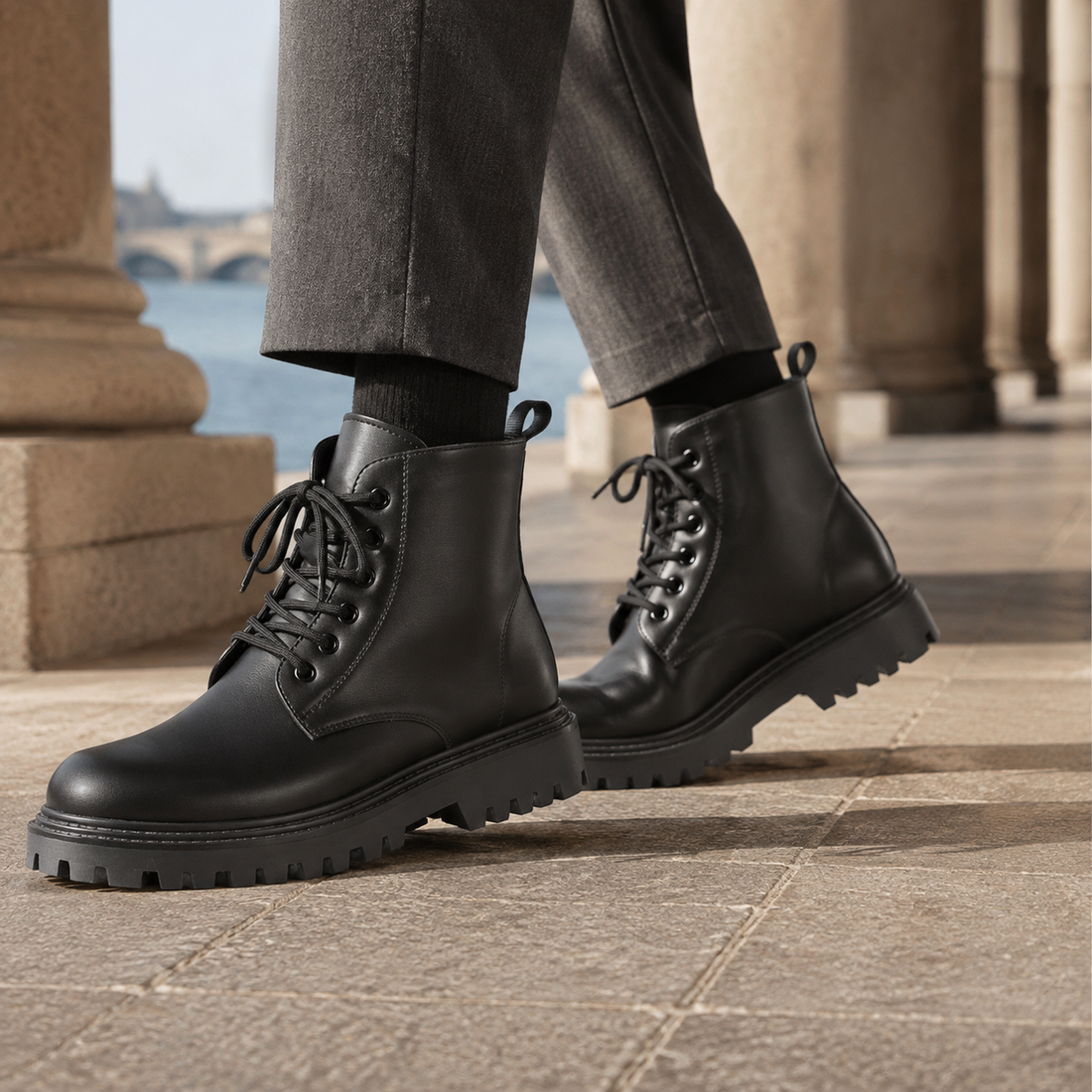 Savelli Lace-Up Boots - Black