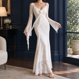 Natalie-Sage Lace Dress - White