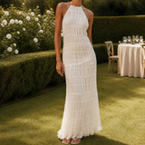 Amalia-June Halter Maxi Dress - Ivory