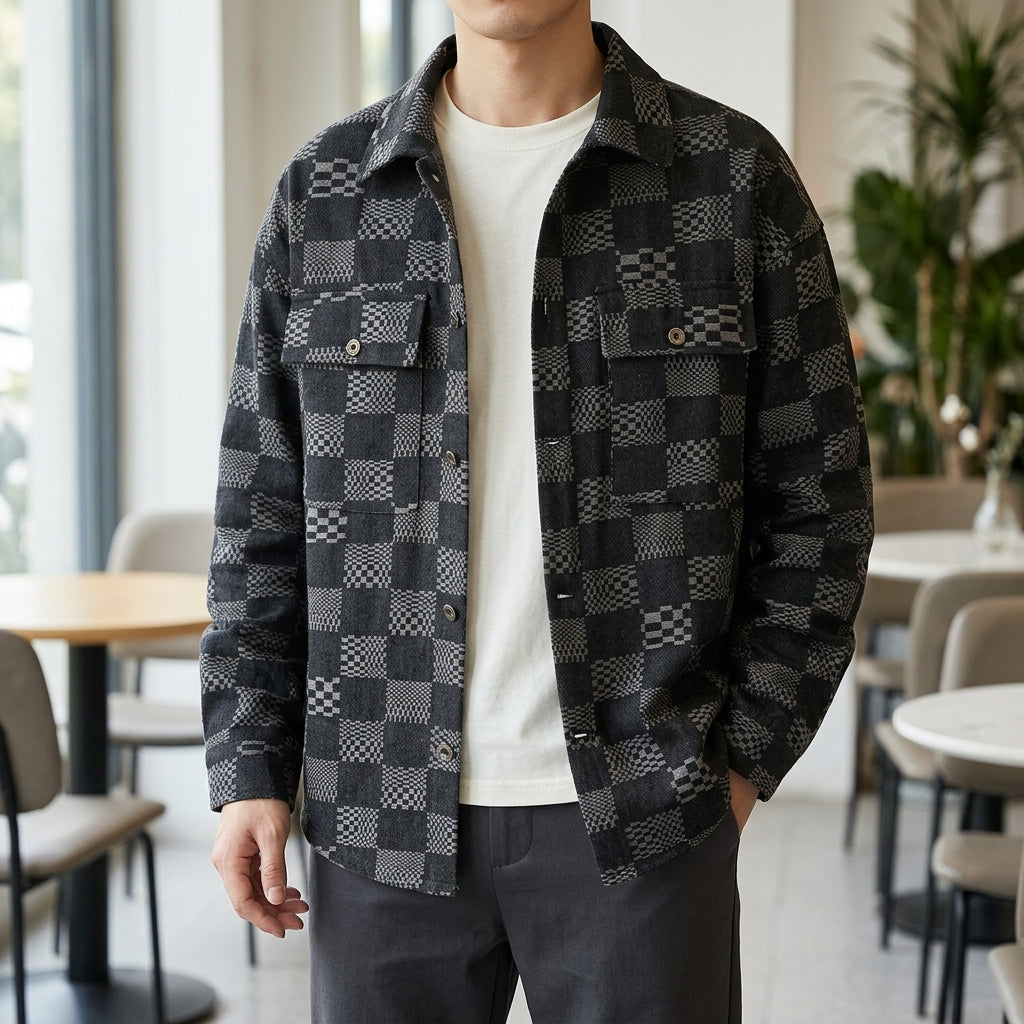 Conrad Check Jacket - Black