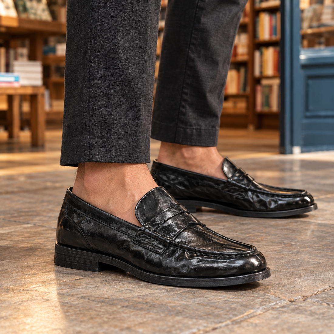Baldini-Parma Leather Loafers - Black