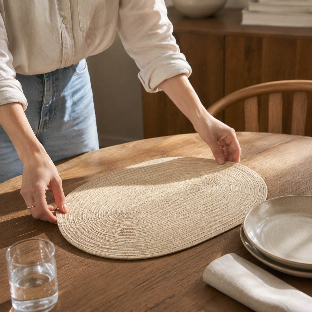 Hudson Textured Placemat - Styled Room Scene