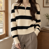 Sofia-Faye Half Zip Sweater - Apricot