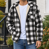 Philemon Plaid Jacket - Black White Grid