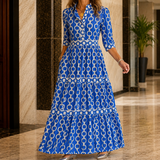 Bianca Tiered Maxi Dress - Blue