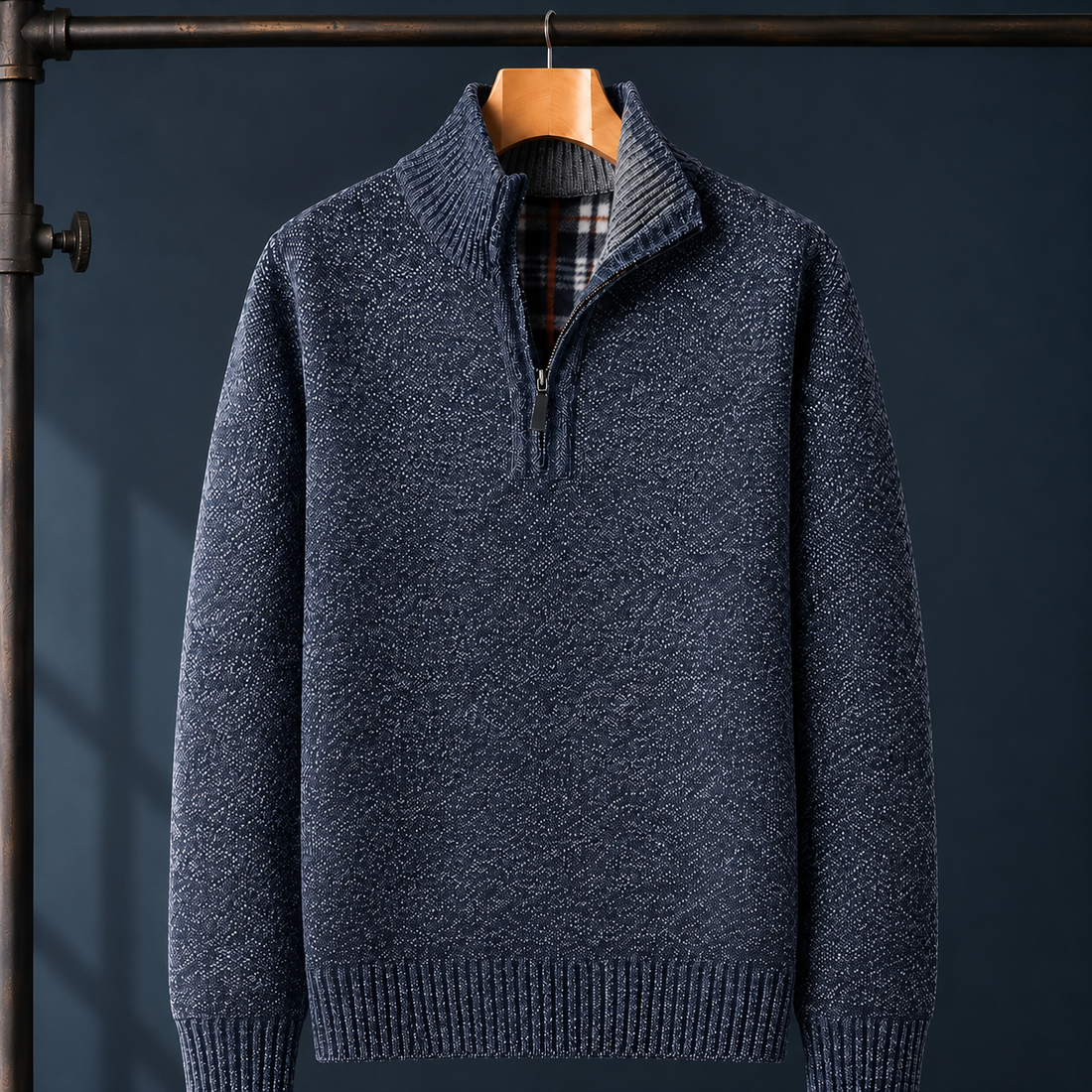 Rocco Quarter-Zip Sweater - Blue