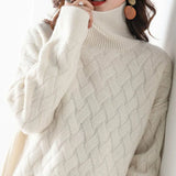 Valentina Diamond Turtleneck - Cream