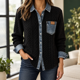 Adrienne-Lane Cable Knit Overshirt - Black