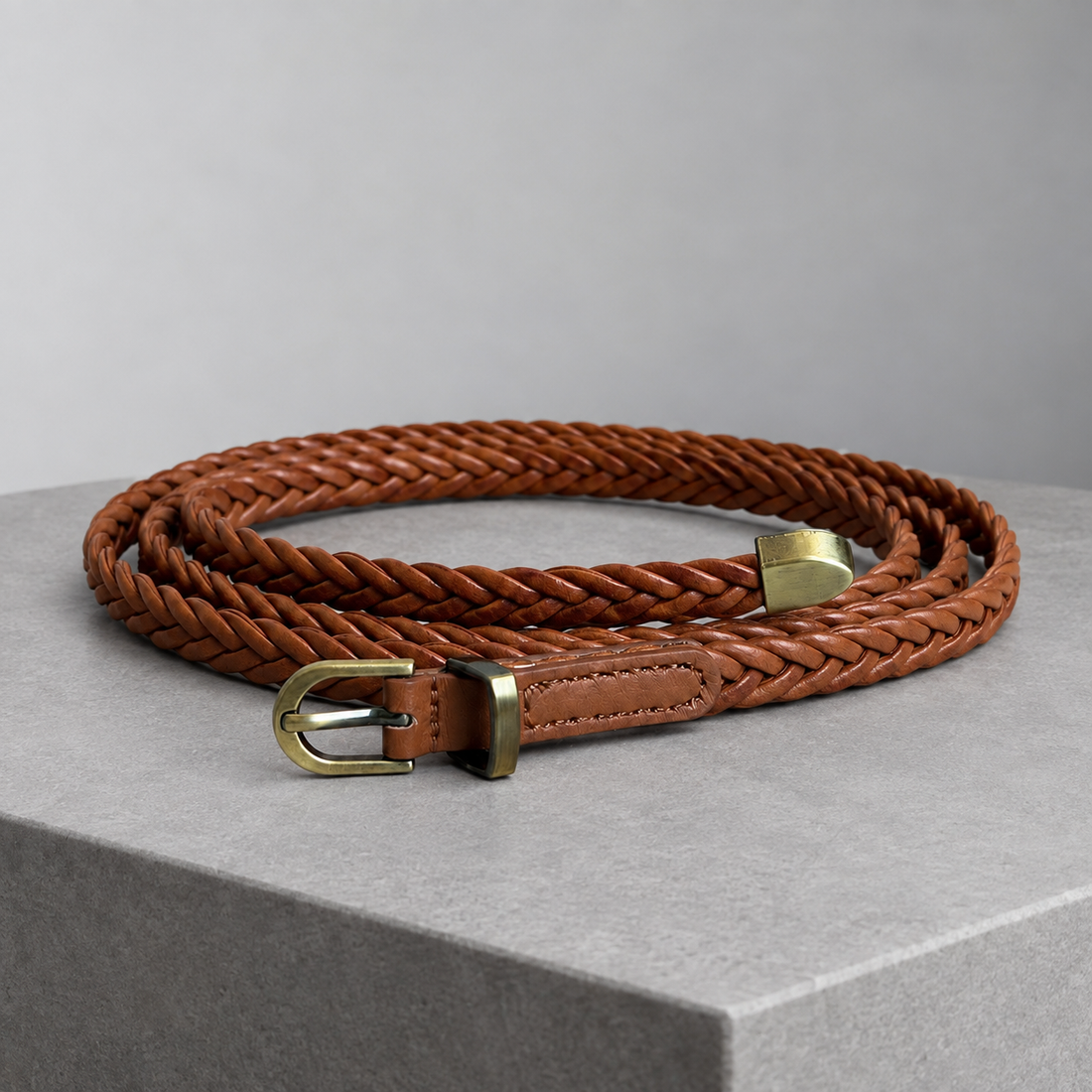 Bertani Braided Belt - Coffee