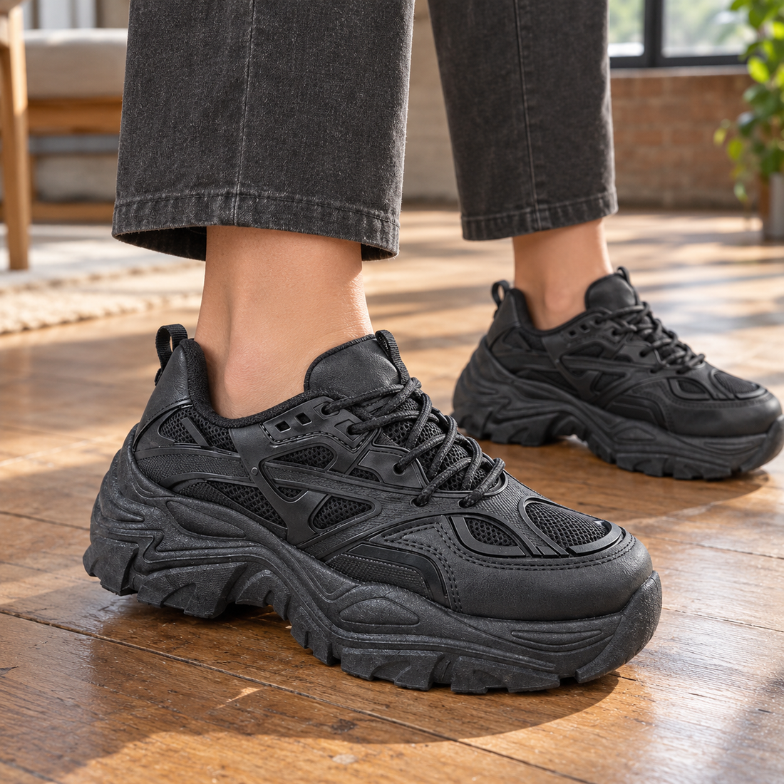 Faenza-Lago Chunky Sneakers - Black