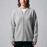 Fenella Zip Cardigan - Silver Gray