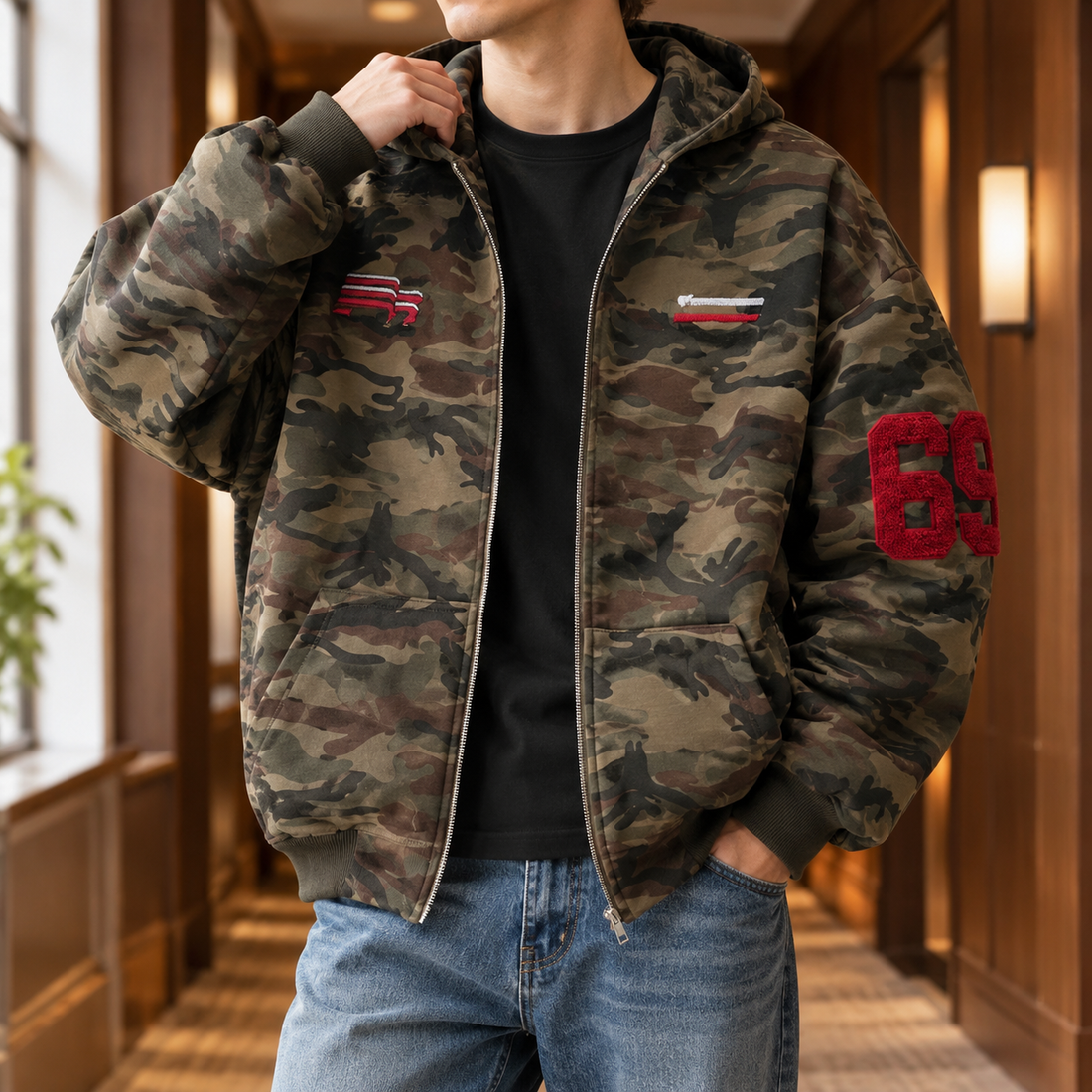 Wyatt Embroidered Jacket - Camouflage