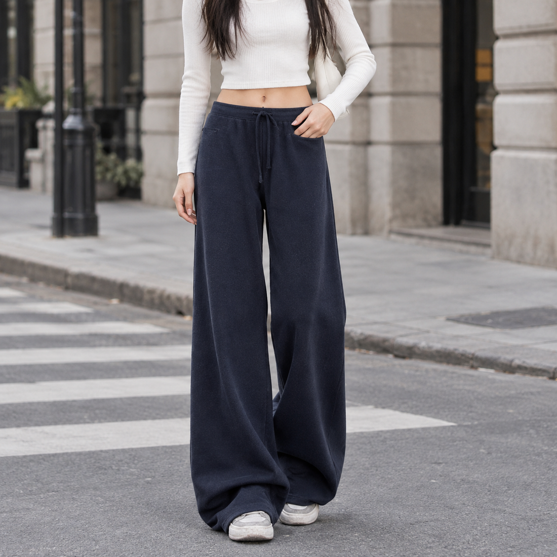 Joelle-Jane Wide Leg Pants - Navy Blue