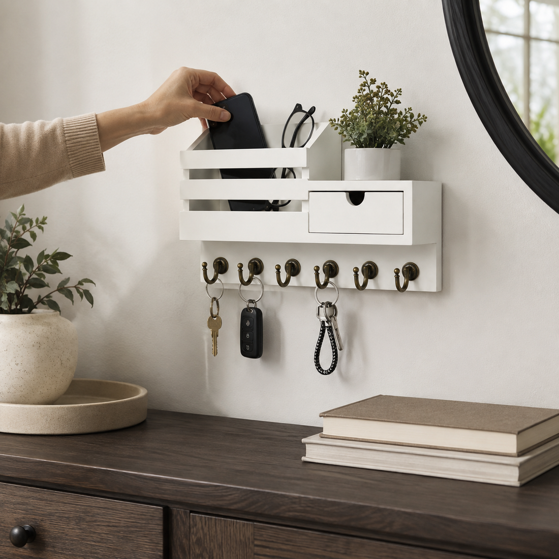 Florian Wood Key Organizer - Styled Room Scene