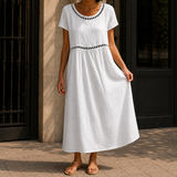 Valentina-Claire Empire Dress - White