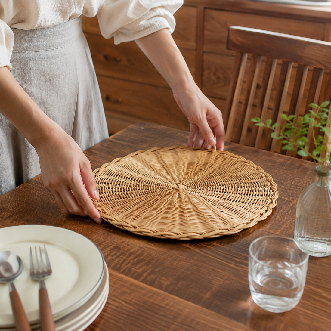Wyatt Woven Placemat - Styled Room Scene
