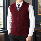 Caleb Argyle Vest - Red