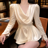 Amandine Draped Blouse - Apricot