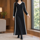 Elle-Hope Contrast Stripe Dress - Black