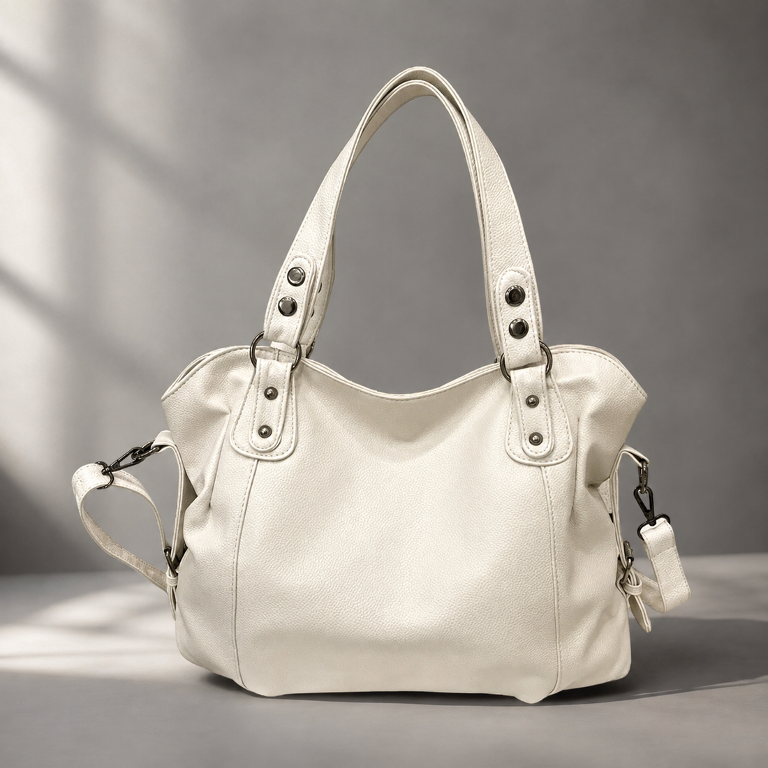 Marconi Rivet Hobo Bag - Beige