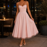 Tamsin-Skye Corset Midi Dress - Pink