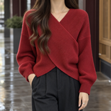 Joelle-Marie Crossover Sweater - Red