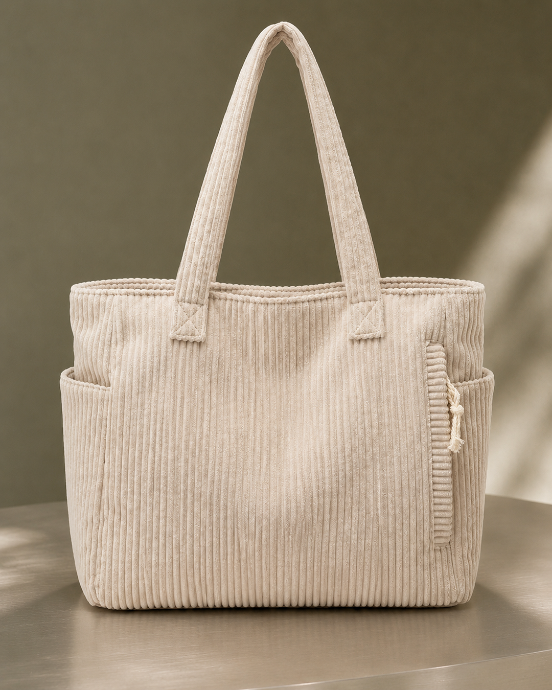 Campana Ribbed Tote - Beige