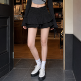 Manon Layered Skort - Black#072 Corduroy