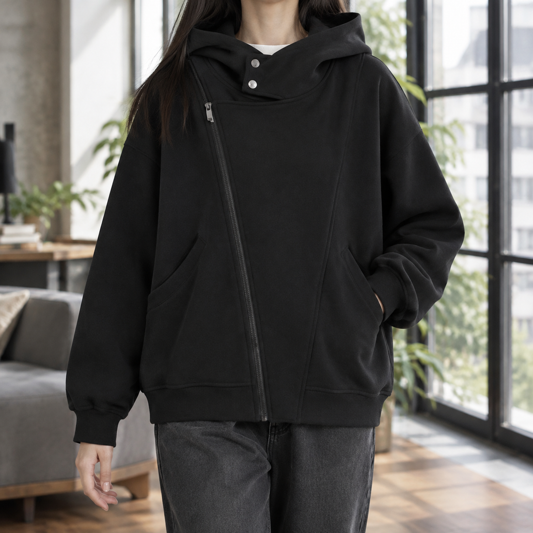 Iolanthe-Rae Hooded Hoodie - Black