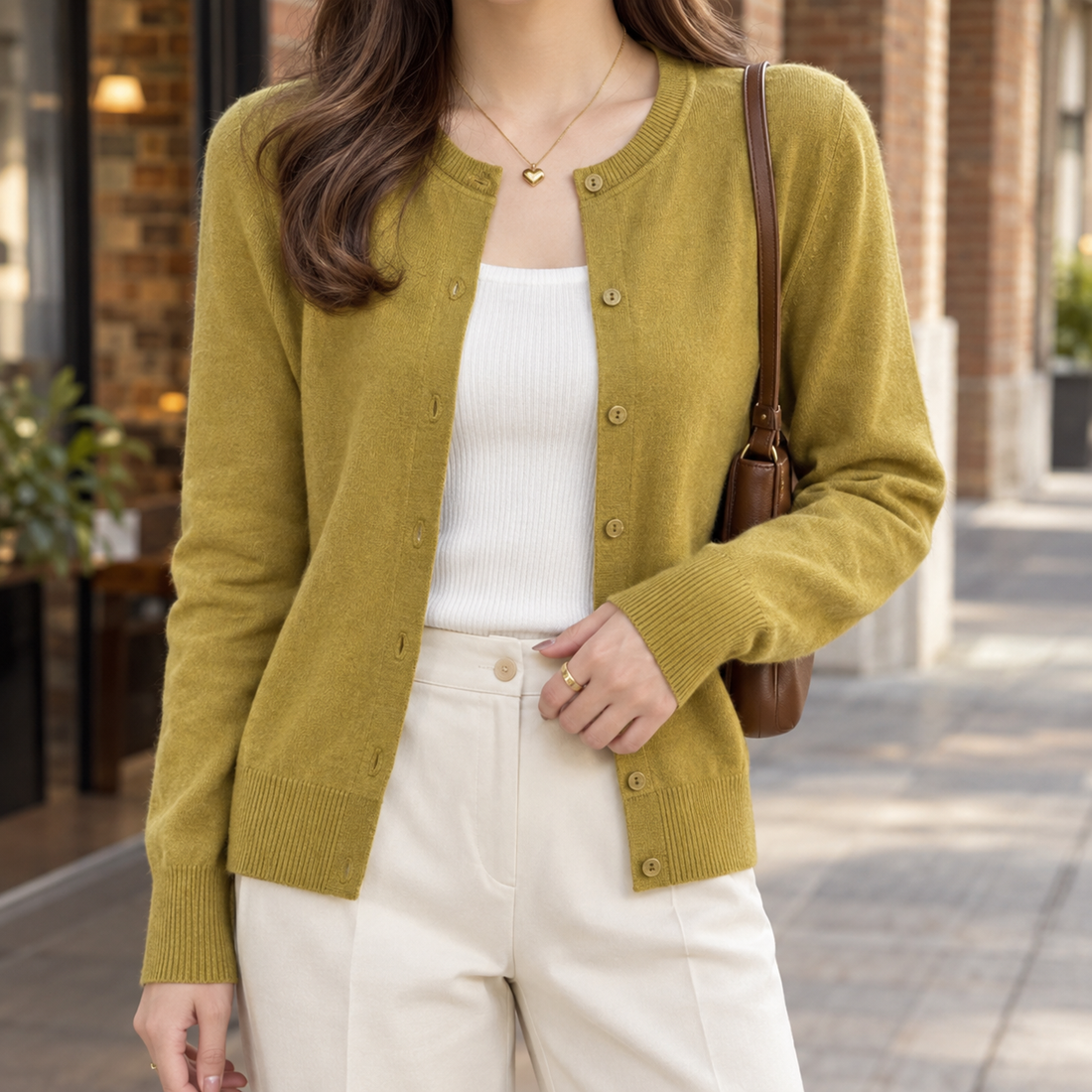 Catriona-Rae Fine Knit Cardigan - Mustard Yellow