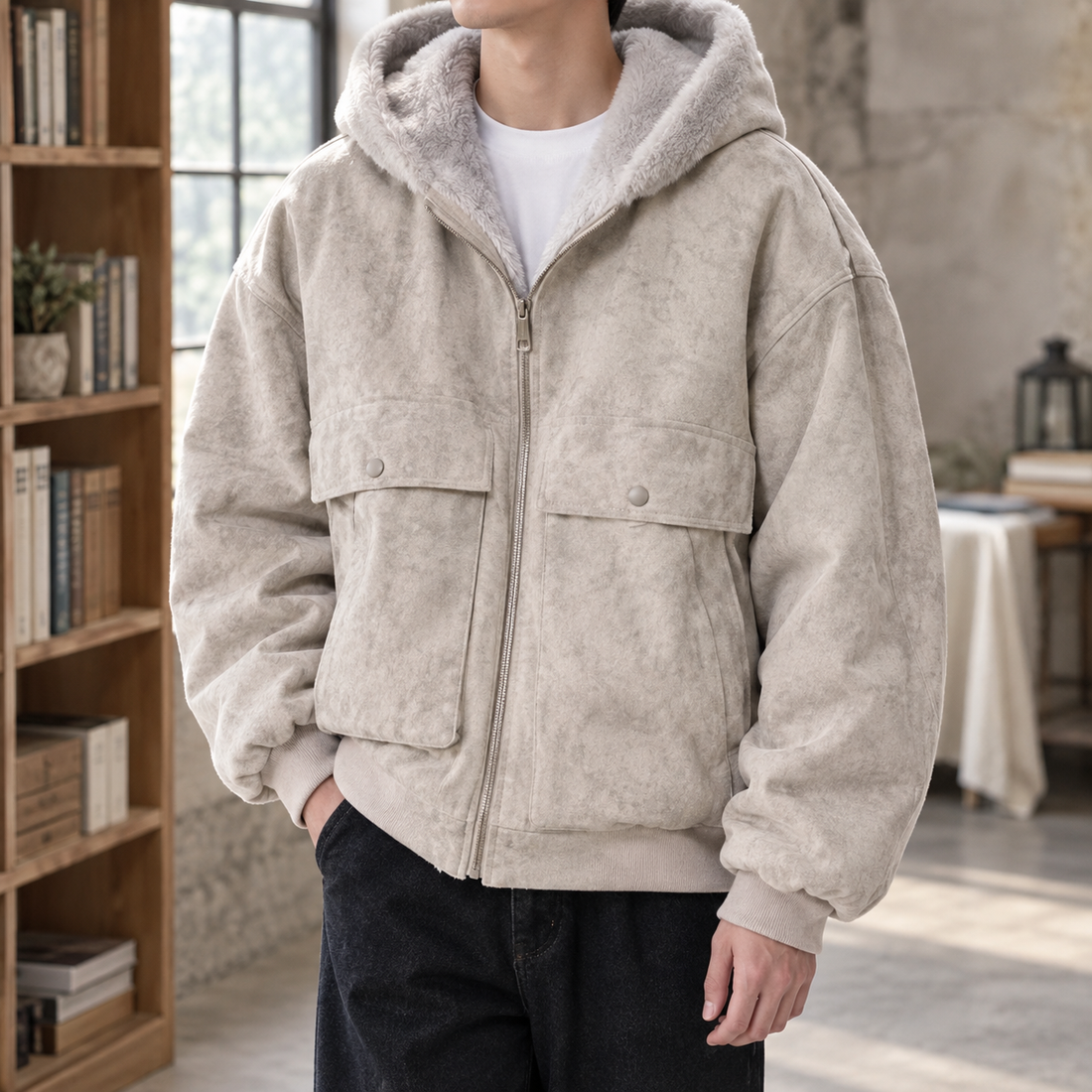 Marco Sherpa Jacket - Khaki